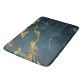 Tapis De Bain Marbre d'or Turquoise moderne (Angle)
