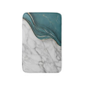 Tapis De Bain Marbre doré Turquoise foncé moderne (Devant (Vertical))