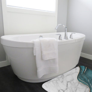 Tapis De Bain Marbre doré Turquoise foncé moderne