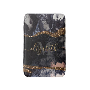 Tapis De Bain Marbre et Parties scintillant Abstrait