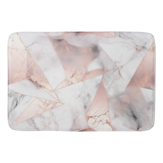 Tapis De Bain Marbre géométrique Rose or tendance (Devant)