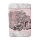 Tapis De Bain Marbre Glam Rose Or Rose Crâne (Devant (Vertical))