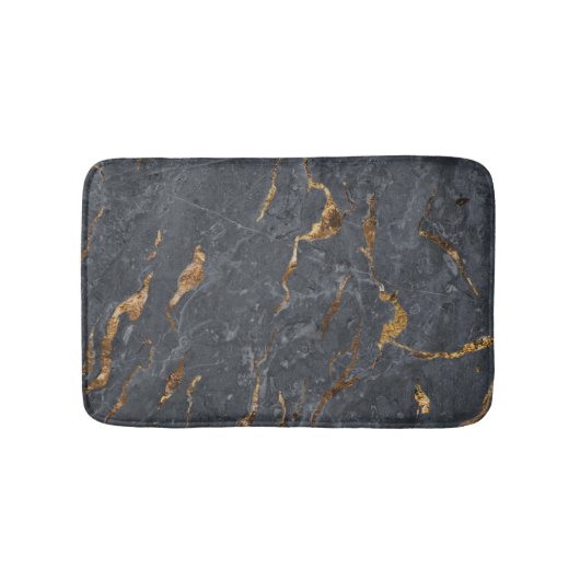 Tapis De Bain Marbre gris doré tendance cool (Devant)