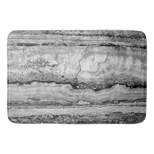 Tapis De Bain Marbre gris granit | motif en pierre abstrait (Devant)