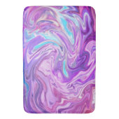 Tapis De Bain Marbre Liquide Abstrait Violet (devant Vertical)