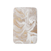 Tapis De Bain Marbre liquide beige, art de la ligne dorée. (Devant (Vertical))