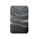 Tapis De Bain Marbre Moderne Pierre, Or Noir (Devant (Vertical))