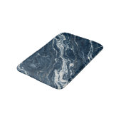 Tapis De Bain Marbre Navy Stone Élégant Aspect Propre (Angle)
