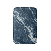 Tapis De Bain Marbre Navy Stone Élégant Aspect Propre (Devant (Vertical))