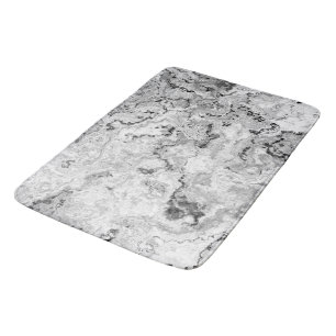 Tapis De Bain Marbre noir, blanc et gris abstrait