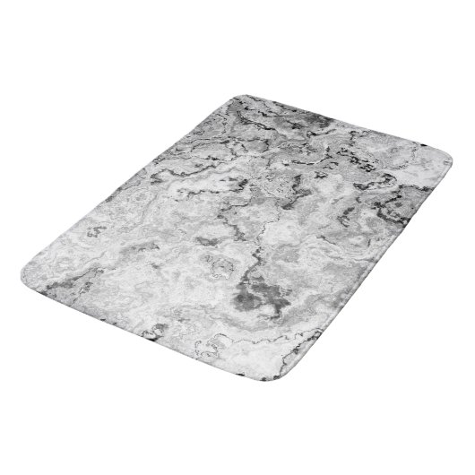 Tapis De Bain Marbre noir, blanc et gris abstrait (Angle)