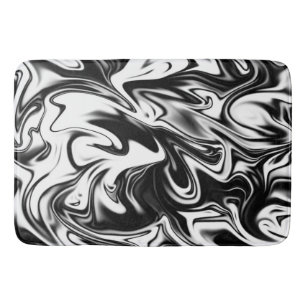Tapis De Bain Marbre noir blanc, grande masse de bain en mousse