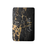 Tapis De Bain Marbre noir et doré (Devant (Vertical))