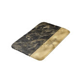 Tapis De Bain Marbre noir et or à monogramme (Angle)