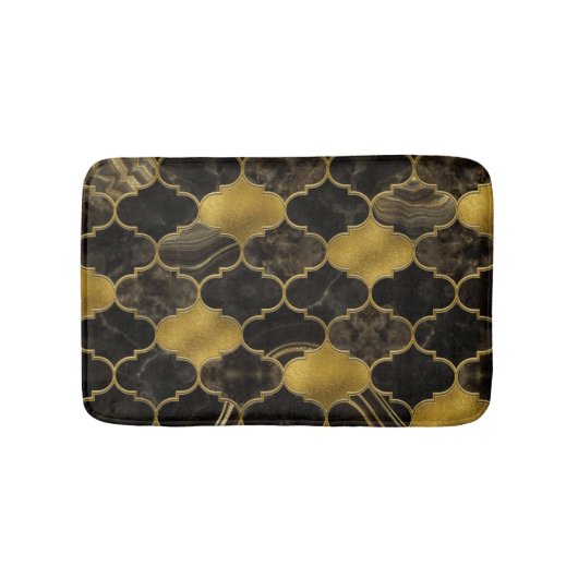 Tapis De Bain Marbre noir et or marocain (Devant)