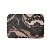 Tapis De Bain Marbre noir et or rose chic moderne (Devant)