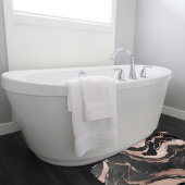 Tapis De Bain Marbre noir et or rose chic moderne