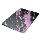 Tapis De Bain Marbre noir et rose (Angle)