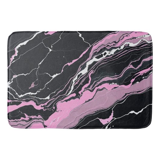 Tapis De Bain Marbre noir et rose (Devant)