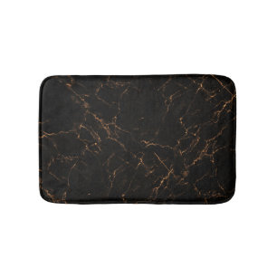 Tapis De Bain Marbre noir luxueux : Texture élégante
