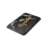 Tapis De Bain Marbre noir/Parties scintillant noire (Angle)
