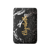 Tapis De Bain Marbre noir/Parties scintillant noire (Devant (Vertical))