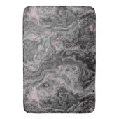 Tapis De Bain Marbre noir, rose et gris abstrait (devant Vertical)
