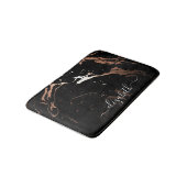Tapis De Bain Marbre noir rose or (Angle)