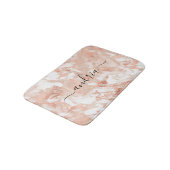 Tapis De Bain Marbre or blanc et Rose 6, Nom du script noir (Angle)