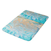 Tapis De Bain Marbre or turquoise argent, beau, élégant, Ma (Angle)