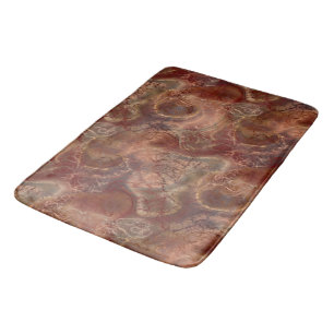 Tapis De Bain marbre orange et rouge abstrait