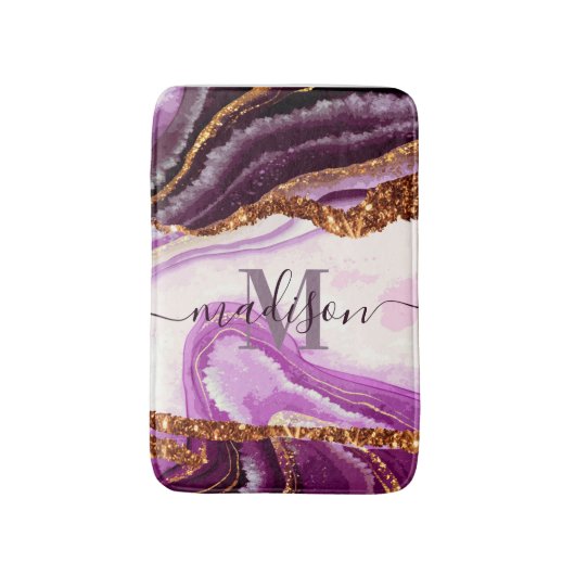 Tapis De Bain Marbre pourpre et Parties scintillant (Devant (Vertical))