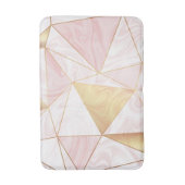 Tapis De Bain Marbre rose et or Poly Triangles géométriques (Devant (Vertical))