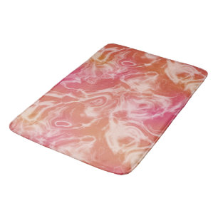Tapis De Bain Marbre rose et orange abstrait