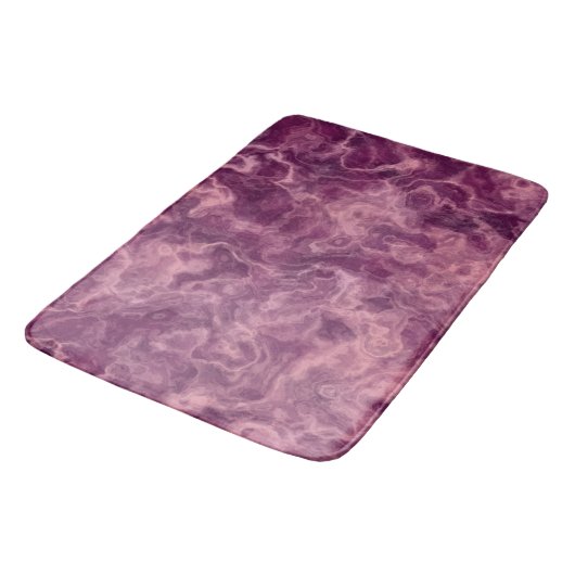 Tapis De Bain marbre rose et violet abstrait (Angle)