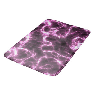 Tapis De Bain Marbre rose et violet foncé abstrait