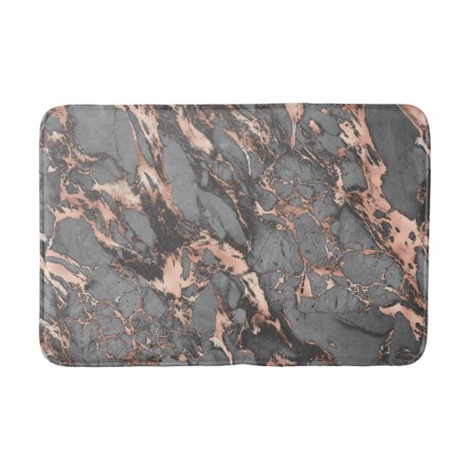 Tapis De Bain Marbre rose gris or design moderne (Devant)
