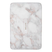 Tapis De Bain Marbre Rose-or moderne Monogramme Faux (devant Vertical)