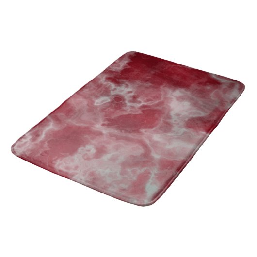 Tapis De Bain Marbre rouge abstrait (Angle)