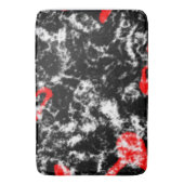 Tapis De Bain Marbre rouge, blanc et noir Abstrait (devant Vertical)