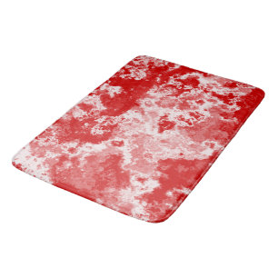 Tapis De Bain Marbre rouge et blanc abstrait