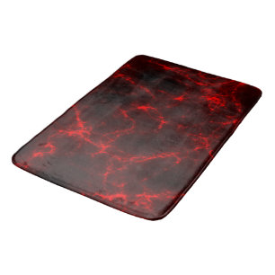 Tapis De Bain Marbre rouge et noir abstrait