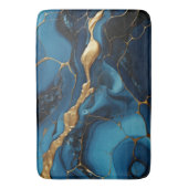 Tapis De Bain Marbre texture bleu or mat bain (devant Vertical)