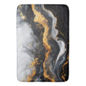 Tapis De Bain Marbre texture noir gris or mat bain (devant Vertical)