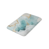 Tapis De Bain Marbre turquoise et or (Angle)