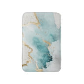 Tapis De Bain Marbre turquoise et or (Devant (Vertical))