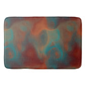Tapis De Bain Marbre turquoise et rouille abstrait (Devant)