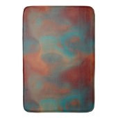 Tapis De Bain Marbre turquoise et rouille abstrait (devant Vertical)