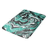 Tapis De Bain Marbre turquoise, noir et blanc comme (Angle)