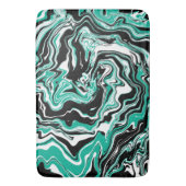 Tapis De Bain Marbre turquoise, noir et blanc comme (devant Vertical)